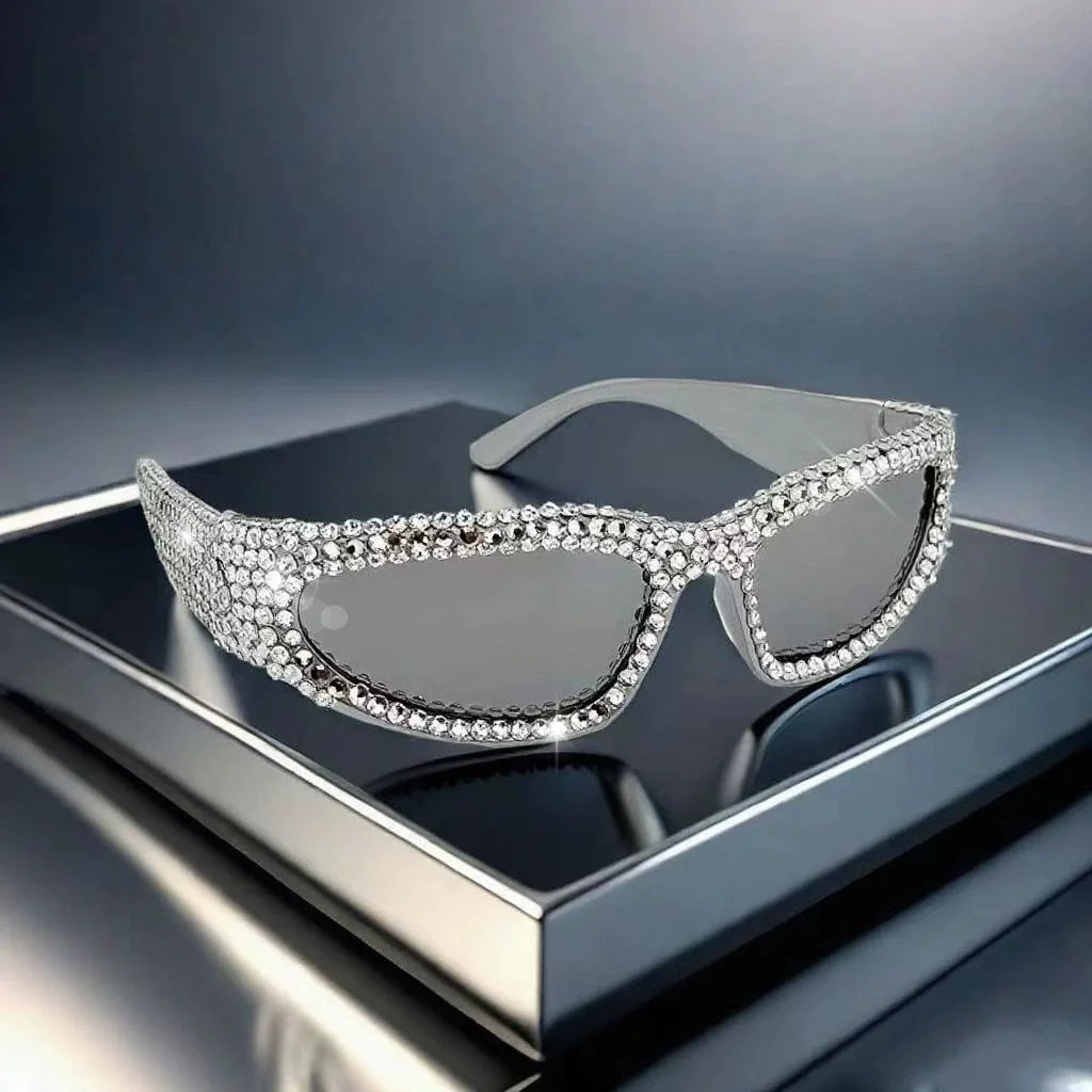 Diamonds -  Full Rhinestone Exaggerated Diamond Bling Sunglasses UV400