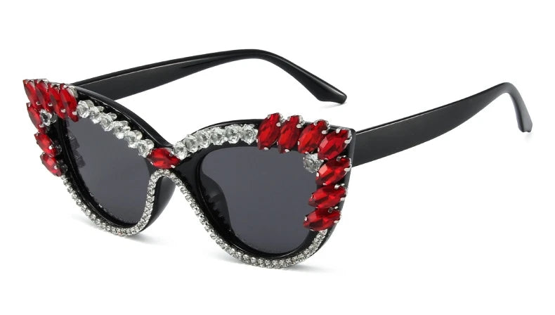 Uptown - Diamond Cat Eye  Luxury Designer Rhinestone Sunglasses UV400