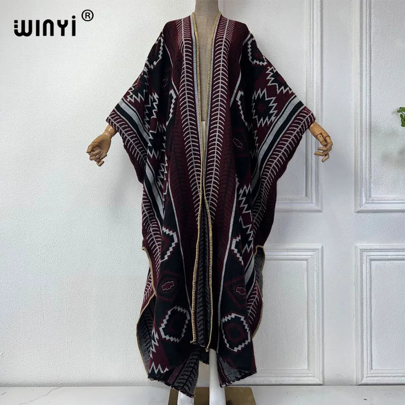 Le Wrap - Africa printed Winter kimono Wrap/Coat